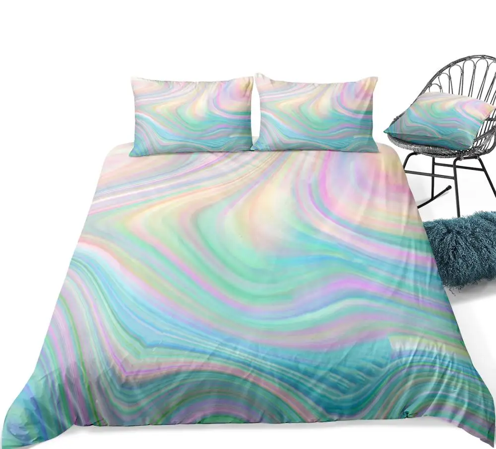 Rainbow Duvet Cover Set Colorful Bedding Set Fairy Dreamy Beds Set  Home Textiles Microfiber For Girls Kids Bedspread Bedlinen