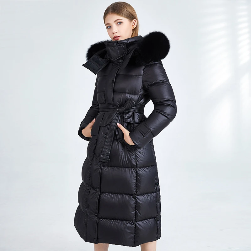 

High Quality Women Thicken Warm Winter Down Coat Real Natural Fox Fur Collar Down Jacket Hooded Winter Parka Female