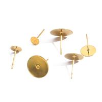 20/100 pcs Stainless Steel Blank Earring Stud Base Fit 3/4/5/6/8/12mm Cabochon Earplug Settings DIY Jewelry Making Accessories