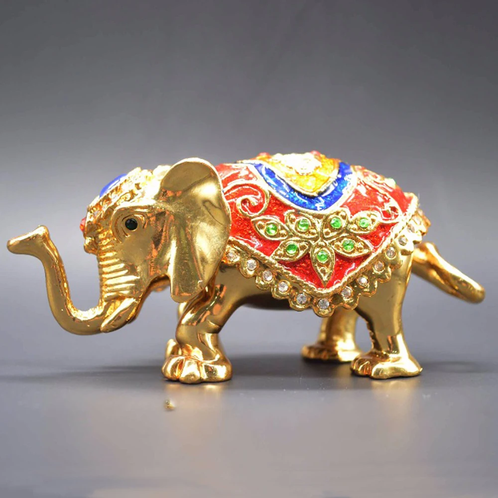 QIFU Cute Elephant Jewelry Trinket Boxes for Home Decoration Mother's Days gifts