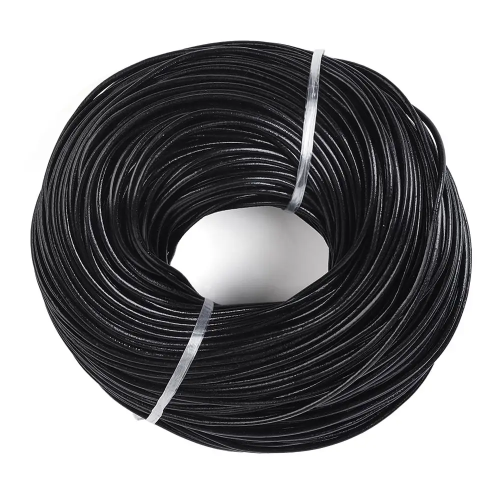 100M 1 1.5 2.5 3 4mm Cowhide Leather Cord Black Leather Jewelry Rope String for DIY Bracelet Neckacle  Jewelry Making