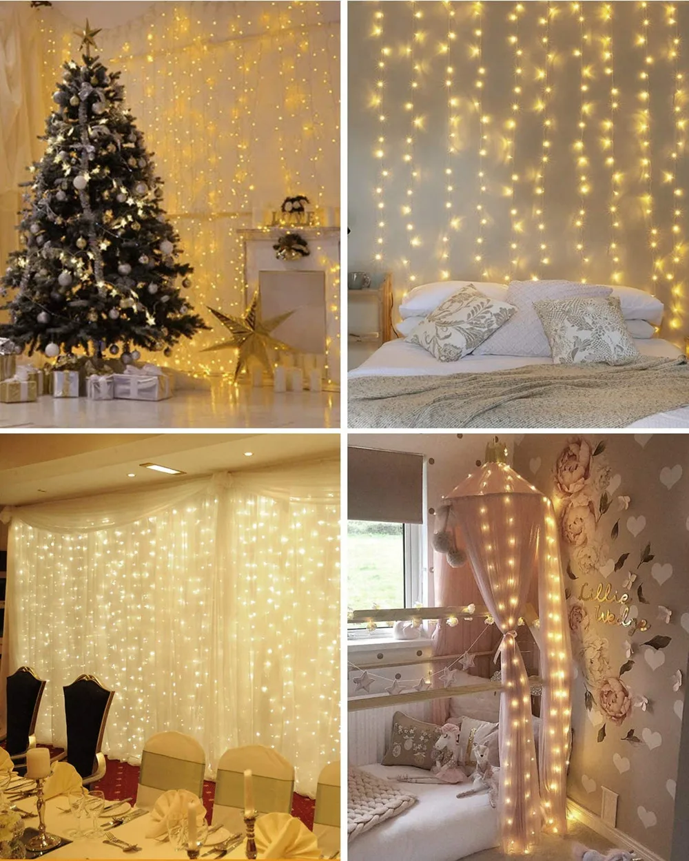 3M LED Curtain USB String Lights Flash Fairy Garland Remote Control For Outdoor Wedding Home decor New Year Christmas