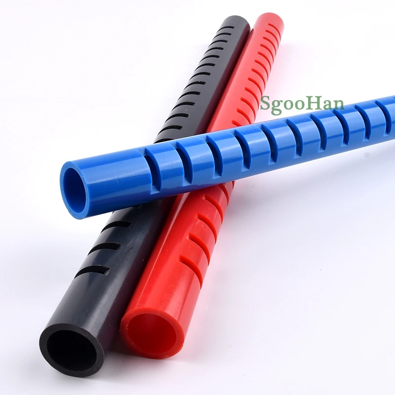 Red 20~50mm PVC Aquarium Fish Tank Aeration Tube Drain Deluge Rain Pipe Filter Accessories Garden Drip Water Downcomer Cess-Pipe