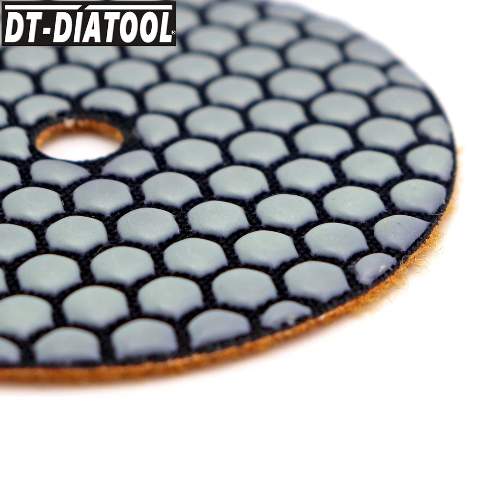 DT-DIATOOL 7pcs 4 Inch Dry Polishing Pad Flexible Resin 100mm Diamond Polishing Pads For Marble Concrete Floor Grinding Disc