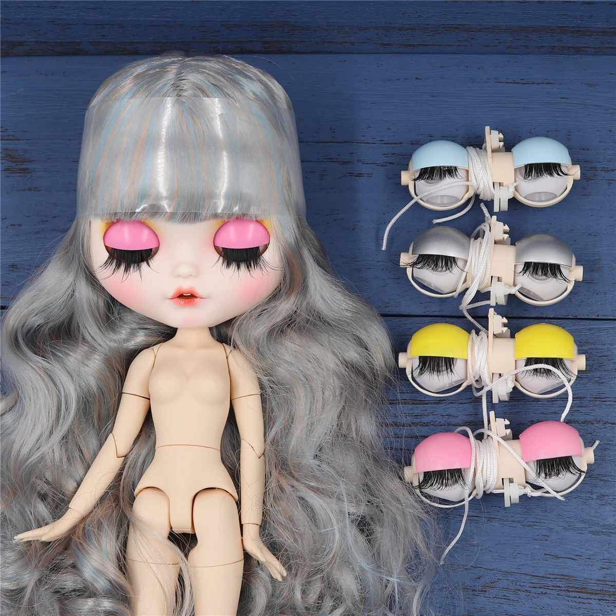 

DBS sleepy eyes for bjd toy custom doll painted eyelids screws spring T-bar without eyechips