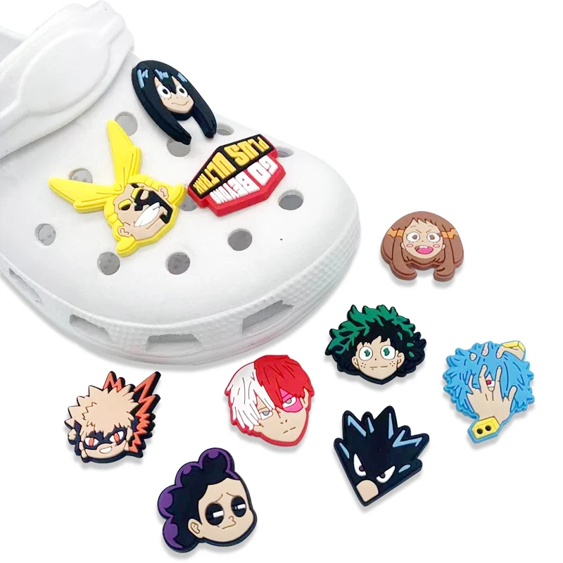 1pcs Japanese Manga Shoe Charms Hot Anime My Hero Academia PVC Shoe Accessories Decoration Fit Croc Jibz Party Kids Gifts U290