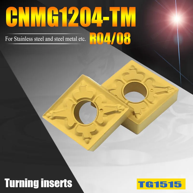 

CNMG120408-TM External Lathe Turning Tools Coating Carbide Inserts CNMG120404-TM CNC Lathe Cutter Inserts for Metal Steel