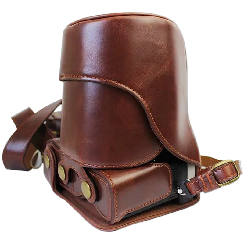 Full body Precise Fit PU leather digital camera case bag cover for Panasonic Lumic DMC-GX80 GX85 with H-FS 14 140 lens