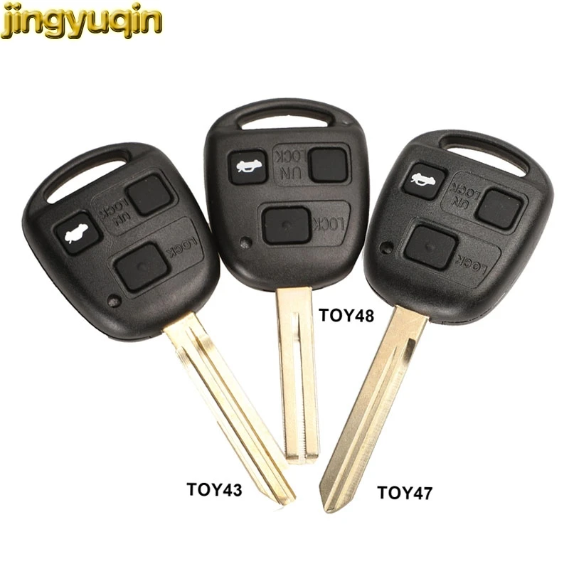 Jingyuqin Remote Car Key Shell + Button Pad For Toyota Avensis Corolla Yaris Rav4 Tacoma TOY40 TOY43 TOY47 TOY48 Blade 2/3B