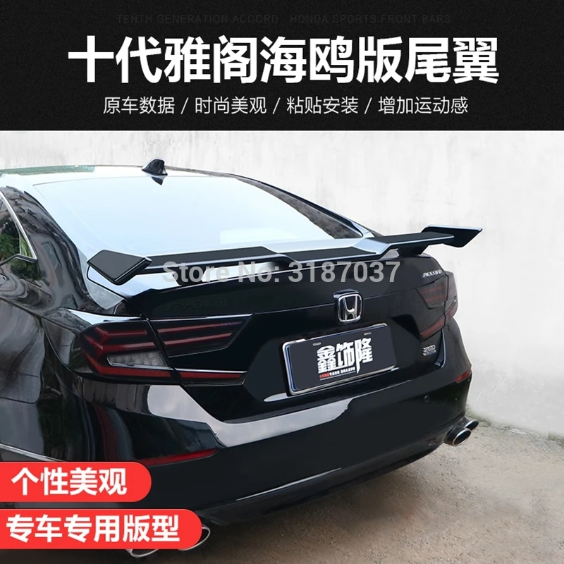 

For Honda Accord 2018 10Th Car Tail Wing ABS Plastic Gloss Black Rear Roof Spoiler Wing Trunk Lip Boot Cover Car Styling