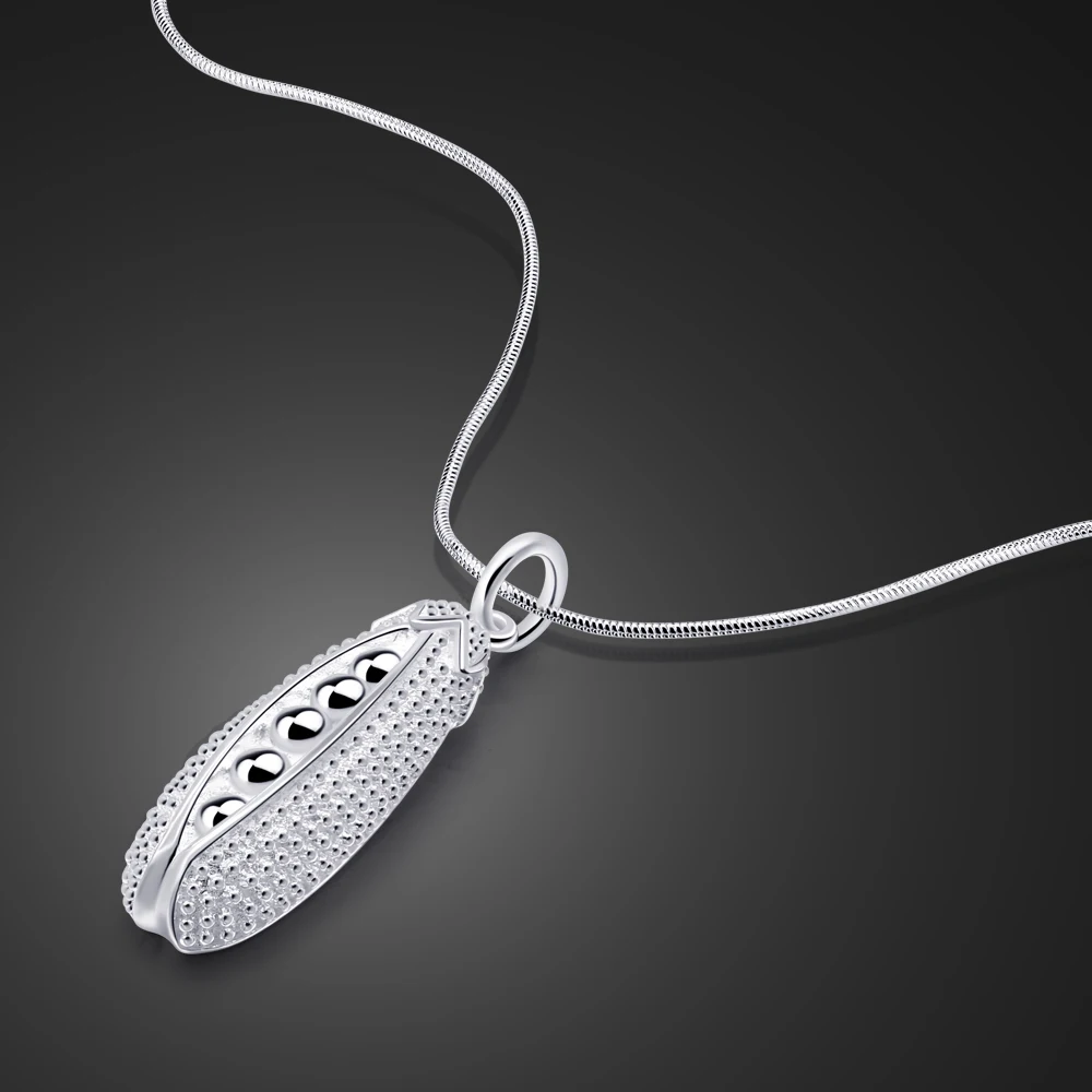 

Delicate Trendy Creative Eggplant Pendant Snake Chain Love Necklaces For Women Girl Choker Fine 925 Silver Jewelry Gift
