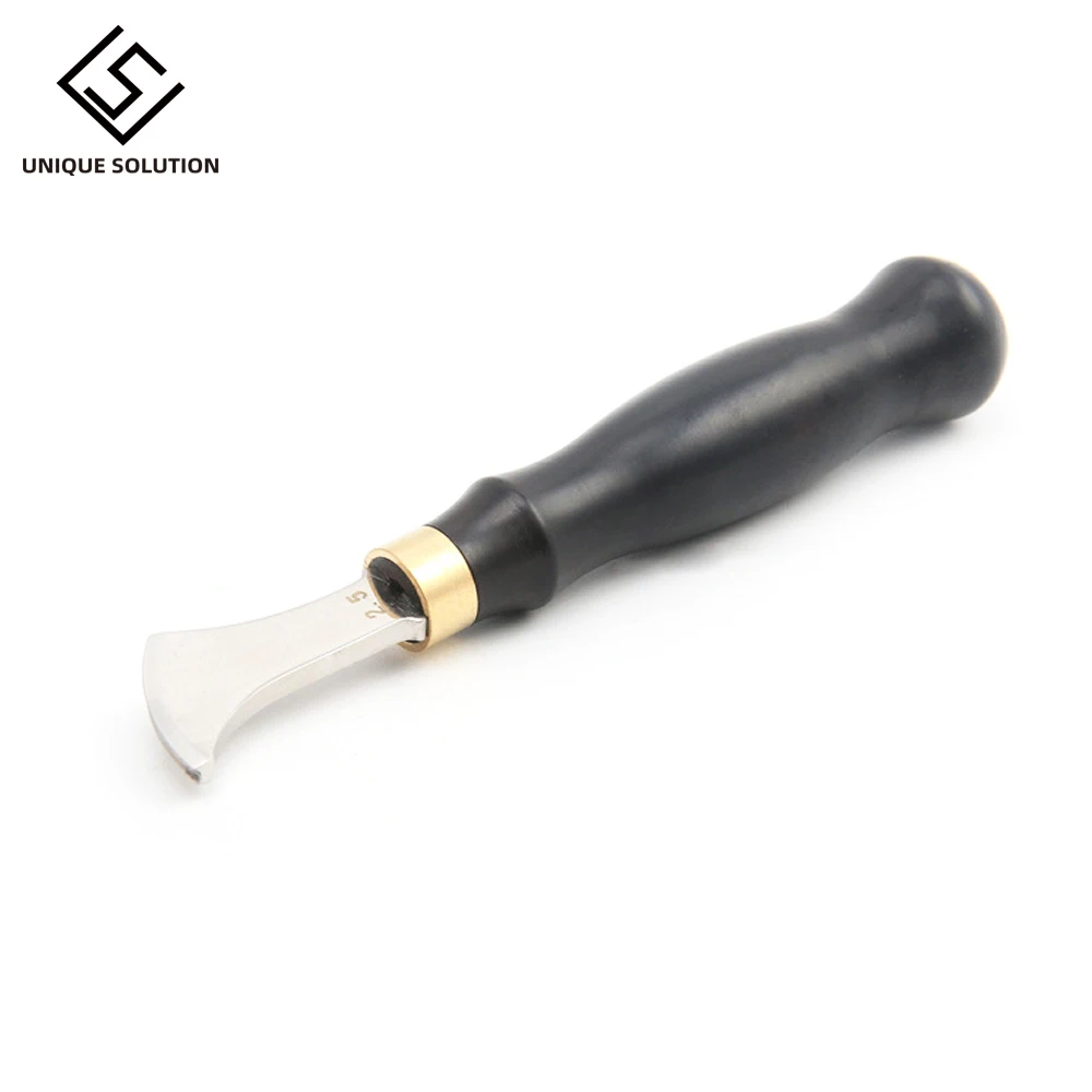 1pc Leather Edge Creaser Stainless Steel Marking Trimmer Ebony Handle Tool DIY Leather Edge Tool For Working Decorative Lines