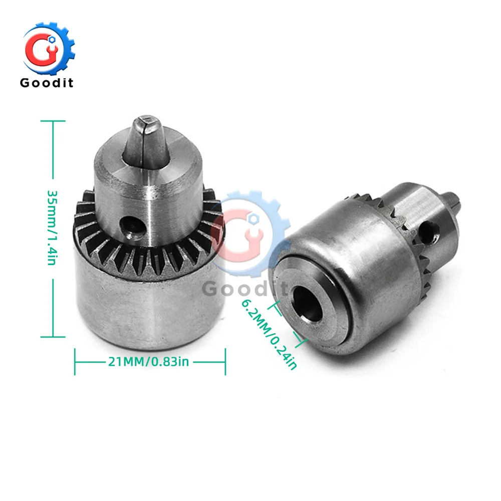 Micro Motor Drill Chuck Clamping Range 0.3-4mm Taper Mounted Mini Drill Chuck with Chuck Key 3.17mm Brass Electric Motor Shaft