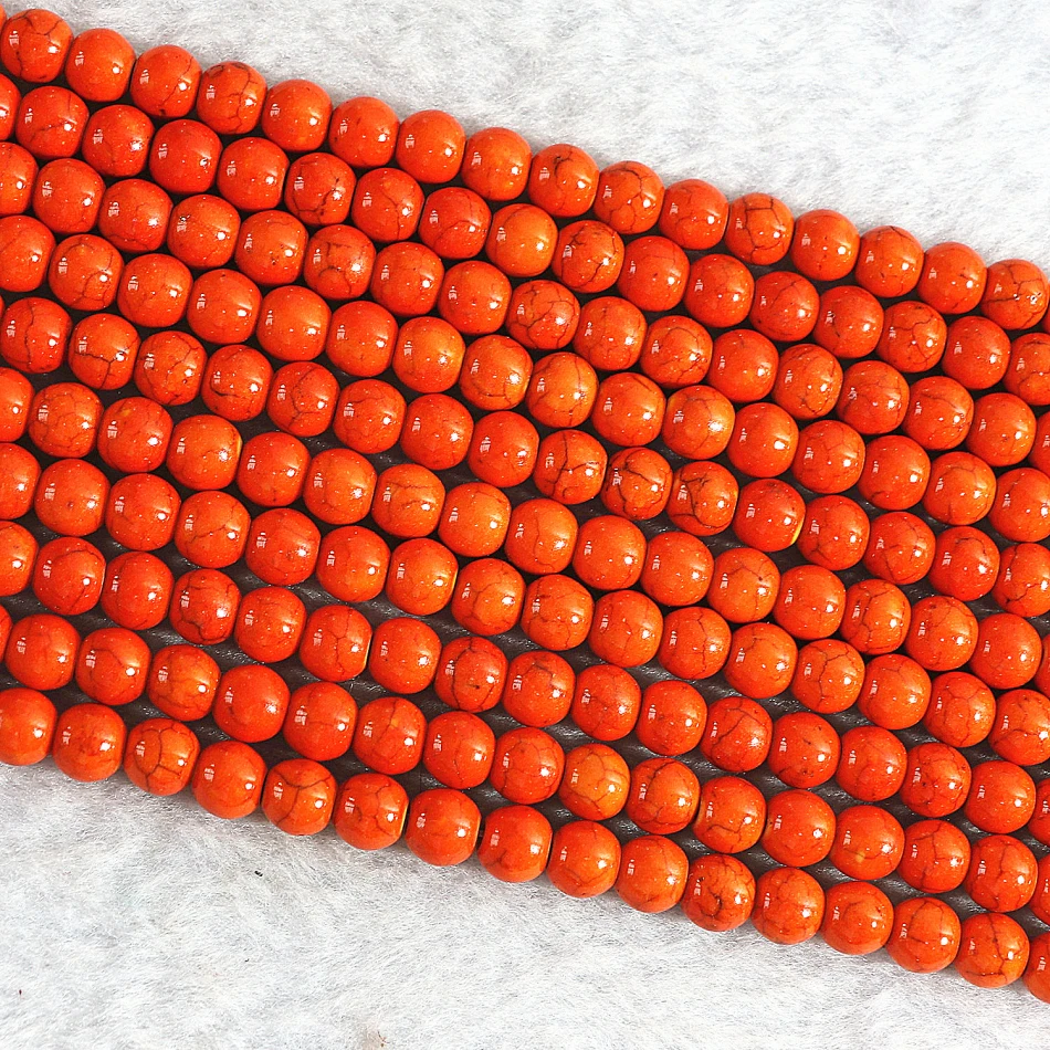 Fashion orange calaite turquoises stone 4mm 6mm 8mm 10mm 12mm new round beads diy trendy Jewelry making B301