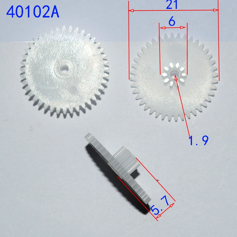 30pcs 40+10T 0.5M 2mm hole plastic gear dron rc car plane robot kids toys for boys diy baby accessories montessori GP40102A/B