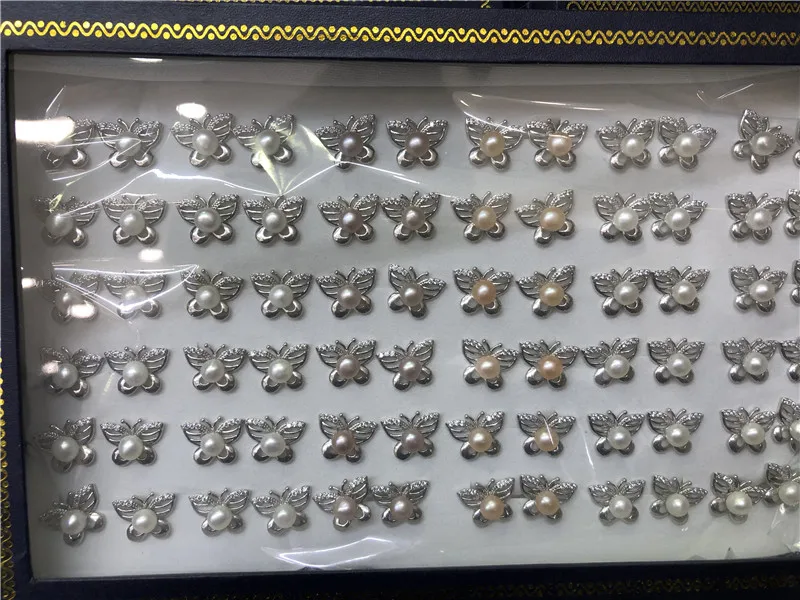 

Wholesale 36pairs/lot Real Freshwater Pearl Earrings Silver Plated Stud Earrings Nice Gift