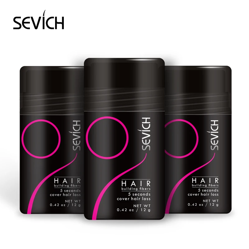 

Sevich 12g hair building fiber spray hair loss keratin extension natural salon hairline concealer 10 color Keratin Hair Fibers