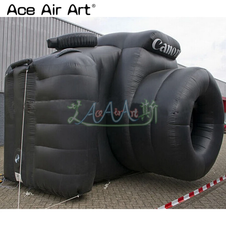 2022 Gaint Inflatable Black Camera Model With Air Blower For Trade Show/Advertising Made By Ace Air Art