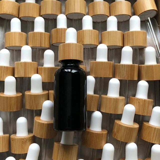 18mm 20/410 Cosmetic Glass Bottle Dropper Cap Ecofriendly Wooden Bamboo Cover Pipetting Lid Essential Oil Bottles Top