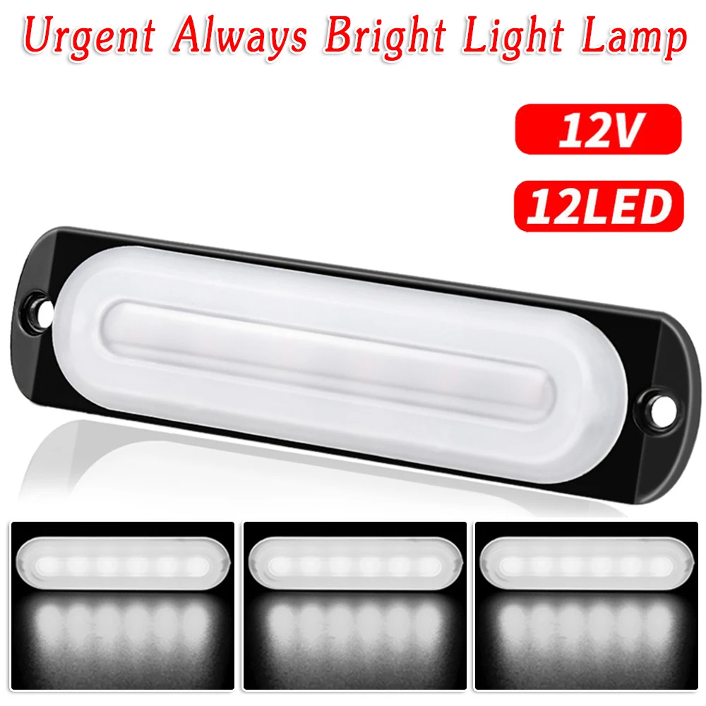 12V 24W White 6LED Car Truck Fog Light Lamp Off-Road Safety Urgent Signal LED Light Bar Work Lamp Driving Fog Headlights