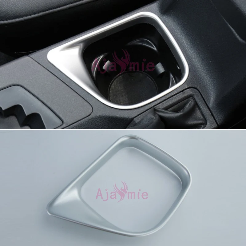 For Toyota RAV4 XA40 2016 2017 2018 Chrome Car Styling Interior Water Cup Holder Panel Overlay Trim Cover Accessories