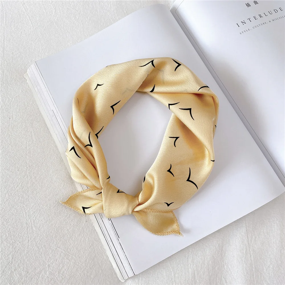 50*50cm Small Square Scarf Women Chiffon Silk Scarves Elegant Headband Femme Bandana Fashion Neck Scarf Hair Bands Handkerchief