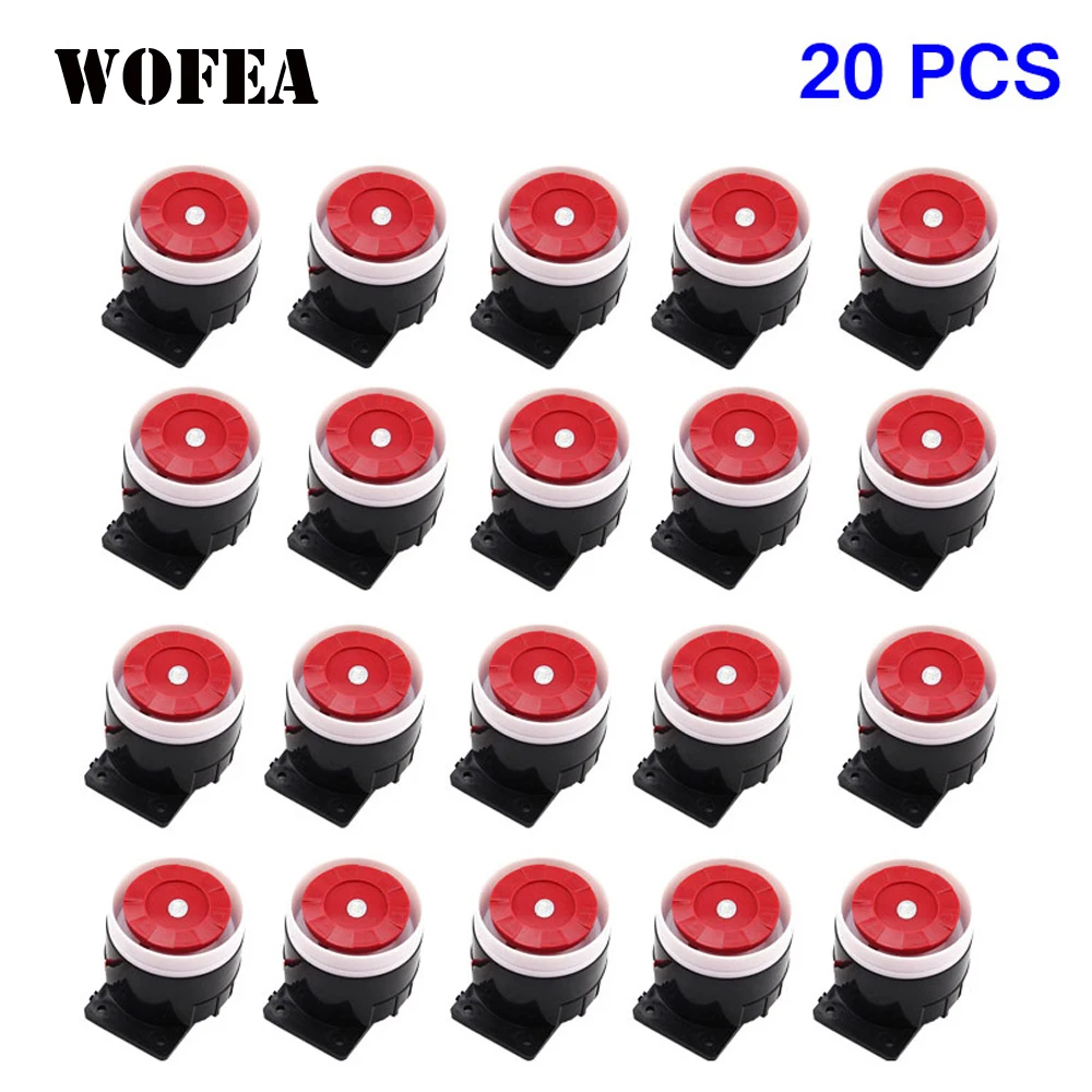 WOFEA 130db Wired Mini Sound Alarm Siren Horn for Alarm System DC5V 9V 12V 20 Pieces/lot