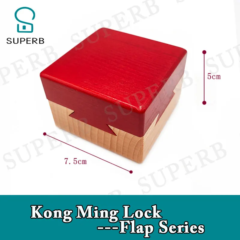 Superb escape room props Kong Ming Lock Flap Series spare secret box  for real life game prop open the wooden box to find clue