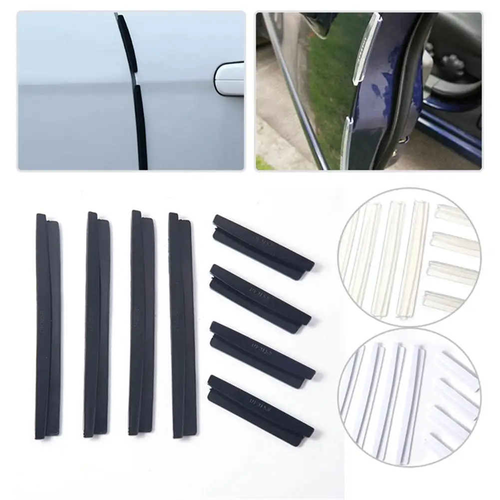 8 PCS Clip Model Anti-collision Strips Univers-al 72g Black/Gray/White/Noctilucent/Transparent Car Doors Anti-friction Strips