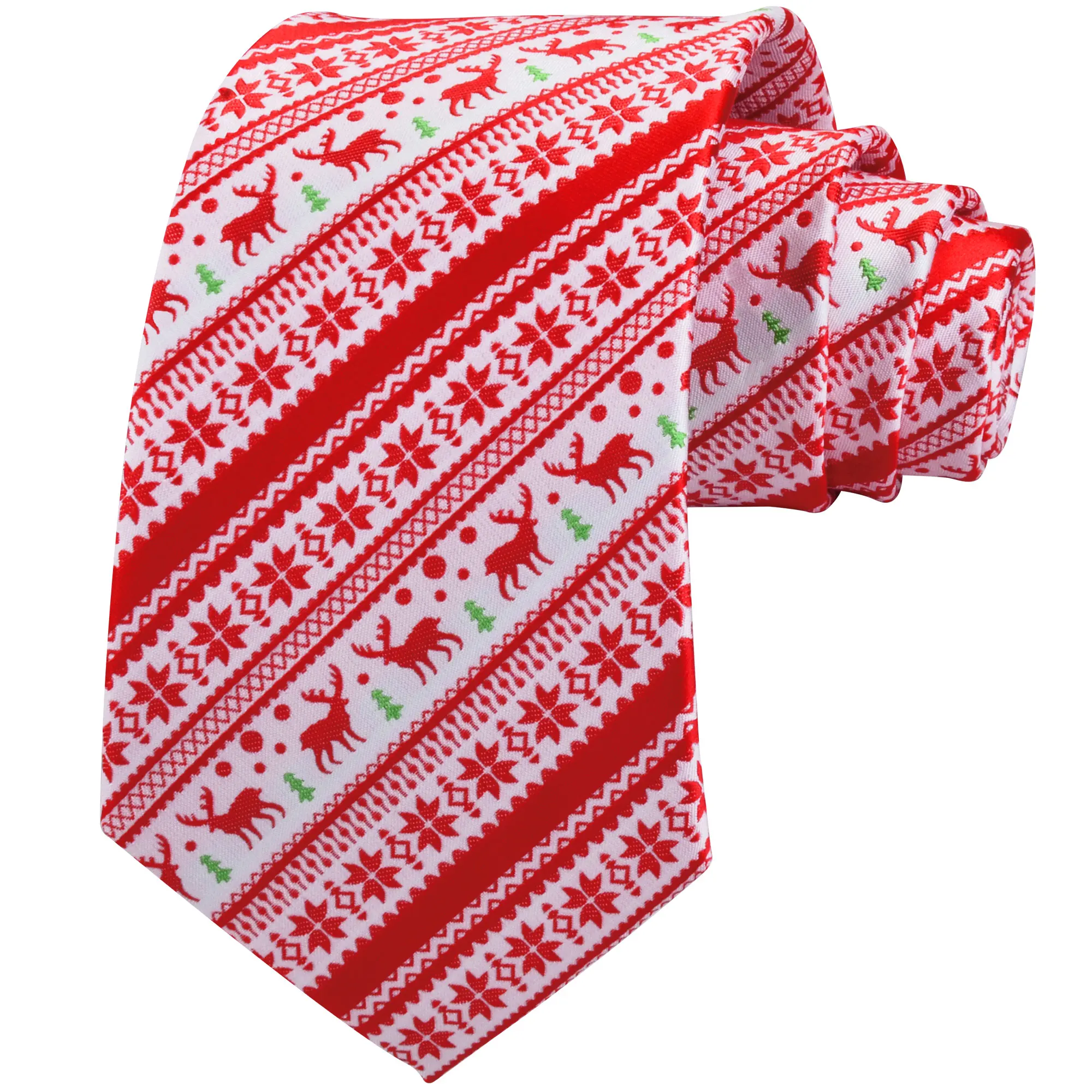 Christmas Ties for Men Silk Ties Classic Neck Tie for Festival Gift Men's Fashion Novelty Necktie 8cm Red Green Tree Snowflake