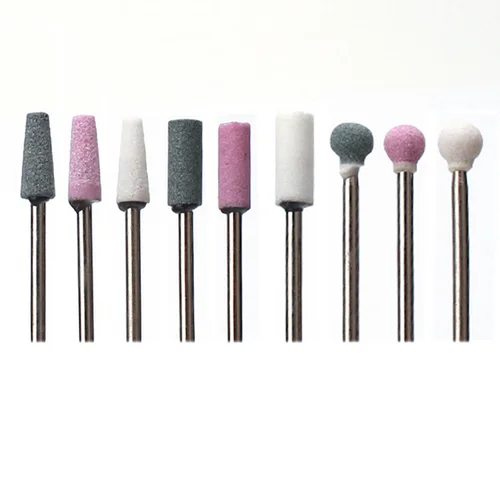 Imagen 2 del producto Broca de piedra de cerámica para uñas, fresas para limpiar cutículas, limas de uñas, herramienta de pedicura, accesorios combinados, 7 unidades