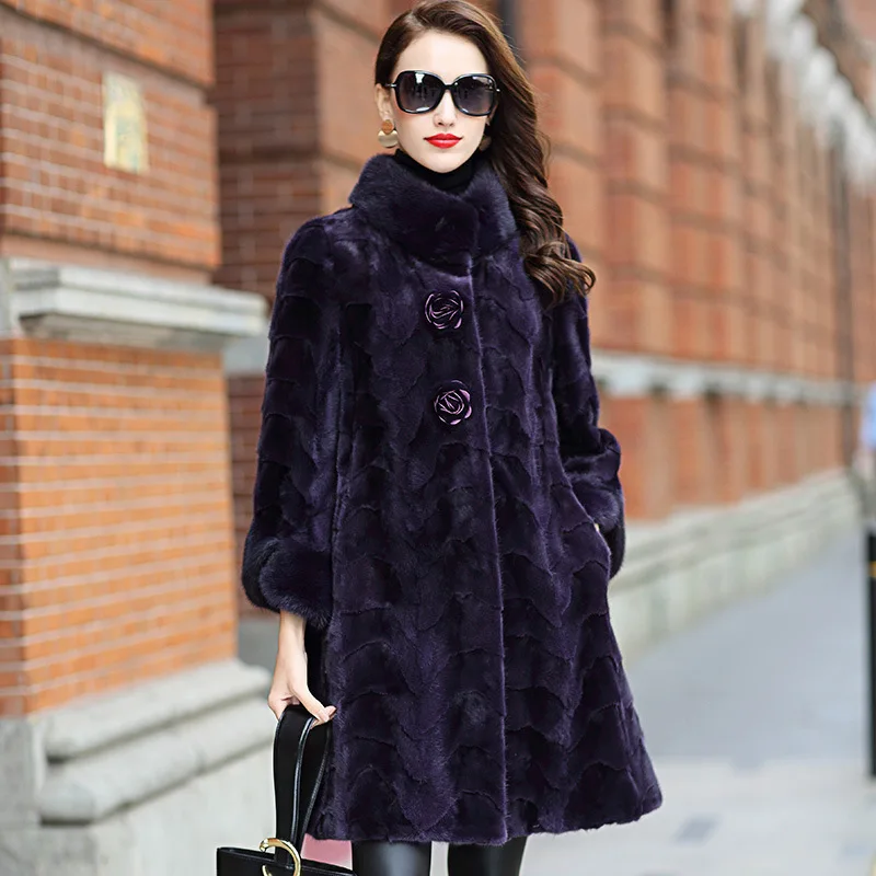 Real Coat Women Clothes Female 100% Mink Fur Jacket Fashion Vintage Autumn Winter Coats and Jackets HQ18-XYDM1811C YY364