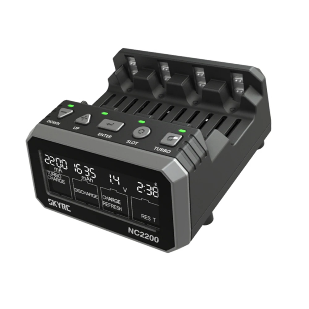 SKYRC-Carregador de Bateria NiMH e NiCD, Descarga Turbo, Atualização Rápida, 4 Slots, AA, Analisador AAA, NC2200, 12V, 2.0A