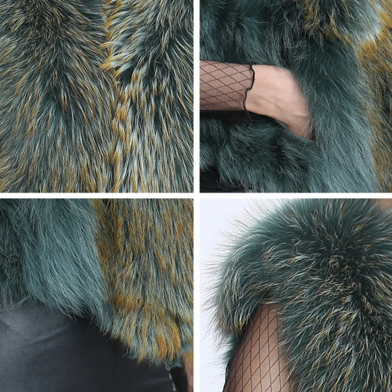 Real Fur Vest Women Raccoon Fur Vest Female Winter Vest Jackets Plus Size 6XL Women's Warm Sleeveless Coats V Neck Sexy Fashion