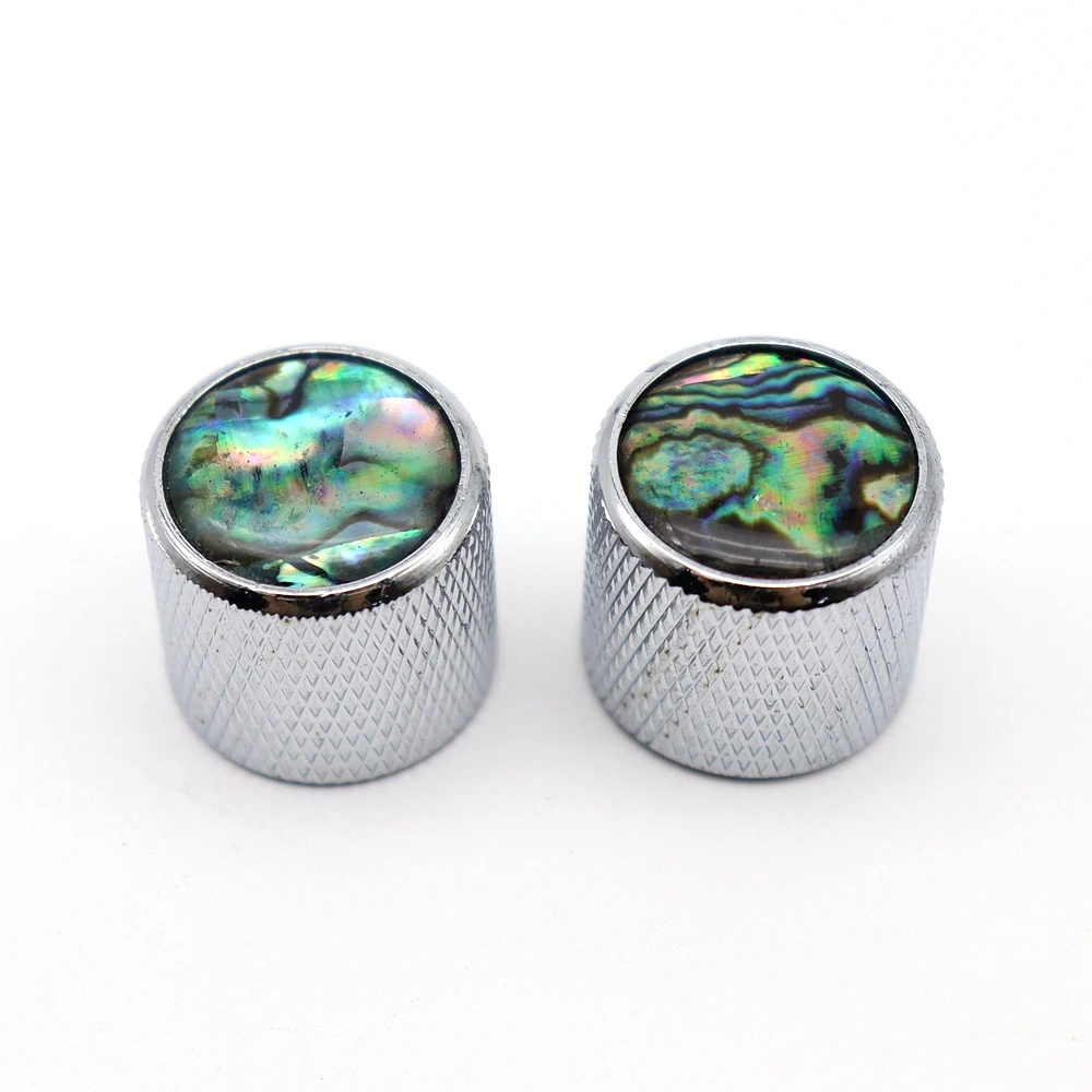 1pcs/2pcs Metal Guitar Knobs Abalone top With Inlaid Shell Guitar Knobs