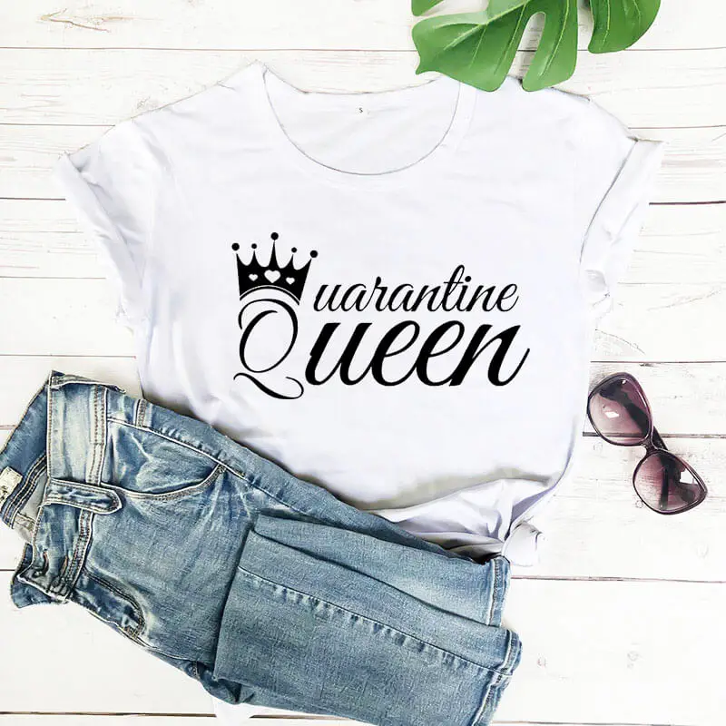 Quarantine queen Shirt Social Distancing shirts new arrival 2020 funny t shirt Quarantine Shirt Stay Home T Shirt Quarantine mom