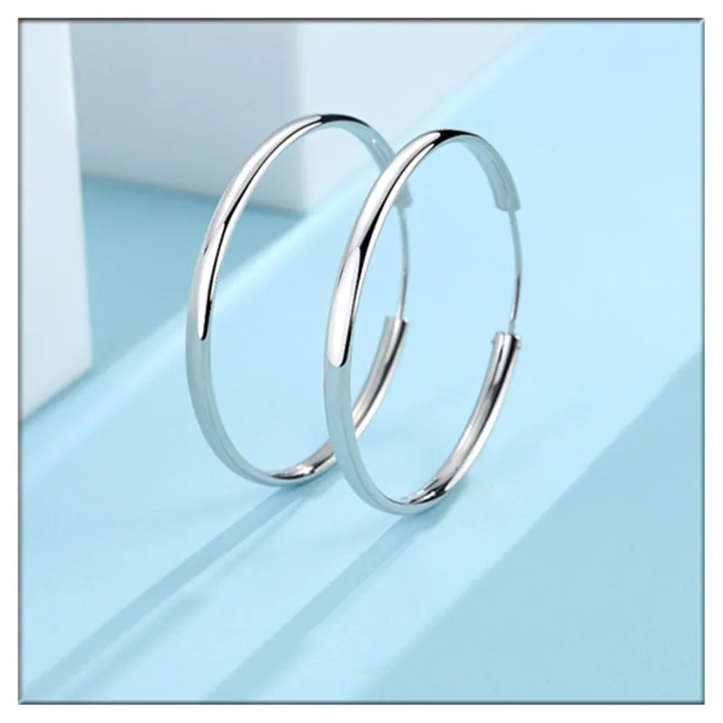 925 Sterling Silver Earrings Hoop Earrings Big Earrings Earrings for Women  Platinum plated Ear Rings