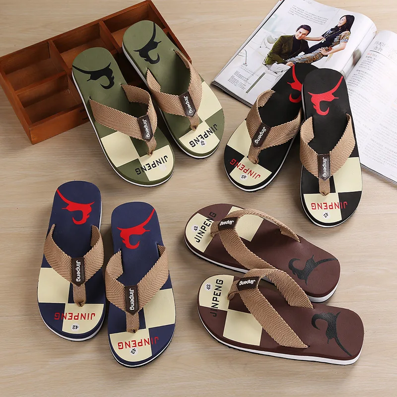 

new Summer Men canvas Slippers Handmade flip flops for men Comfortable Breathable Beach Classic Casual Flats men luxury shoes