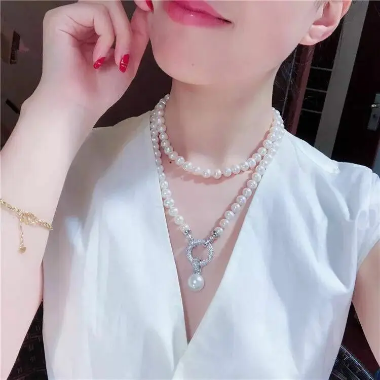 gorgeous 9-12mm south sea round white pearl necklace 24inch 925s