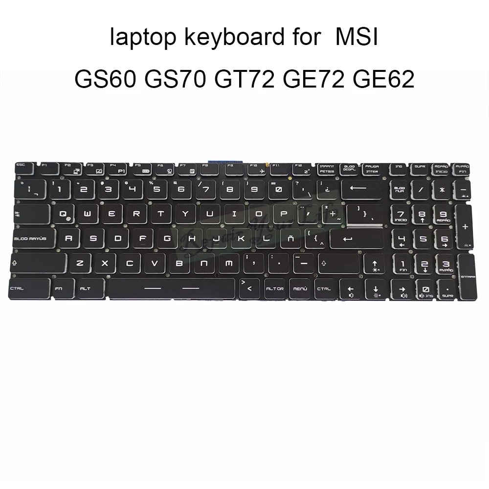 

Клавиатура с подсветкой для MSI GS60 GS70 GT72 GE72 GE62 WS60 LA латинские черные ноутбуки Сменные клавиатуры V143422AK оригинальная новая