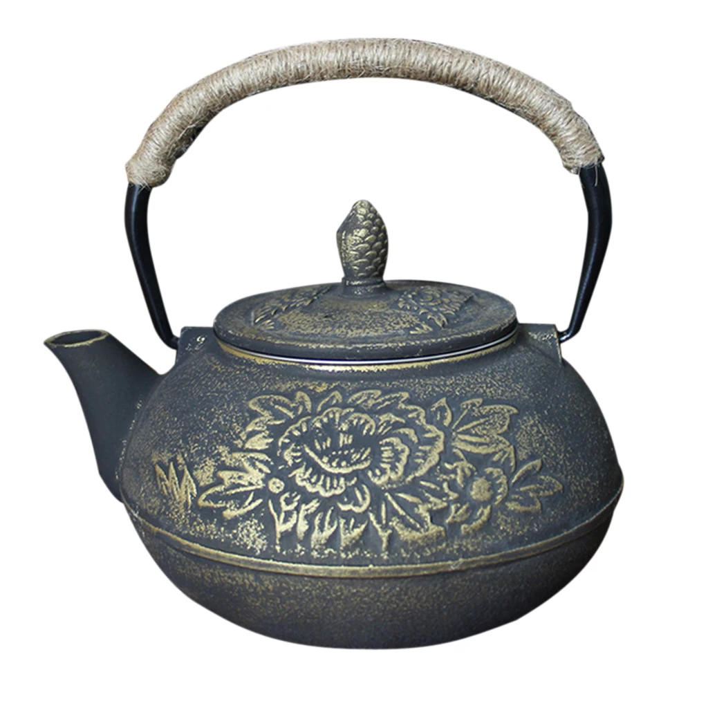 Japanese Black Cast Iron Tea Teapot Kettle Trivet Strainer Gift 9 Patterns