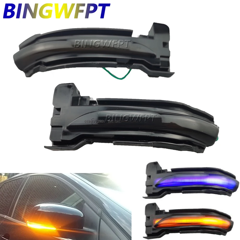 2X Flowing Turn Signal Light LED Side Wing Rearview Mirror Dynamic Indicator Blinker for Ford Focus 4 MK4 2018-2020