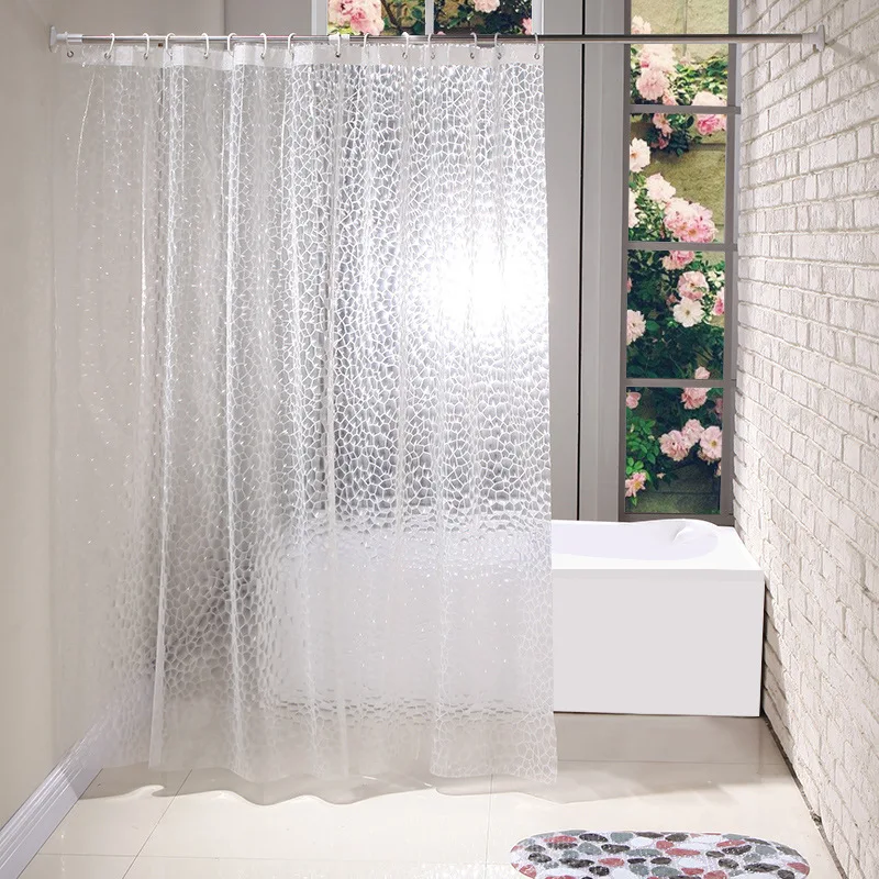 Waterproof 3D Shower Curtain With 12 Hooks Bathing Sheer For Home Decoration Bathroom Accessaries 180X180cm 180X200cm