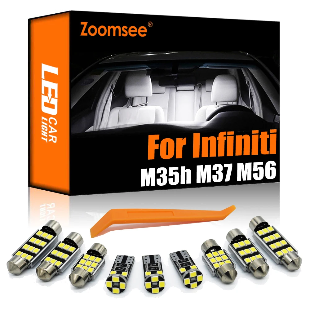 

Zoomsee 16 шт. внутренсветодиодный Светодиодная лампа для Infiniti M35h M37 M56 2011-2013 Canbus автомобильная лампа внутренняя купольсветильник лампа для чтения карты комплект автомобильных ламп