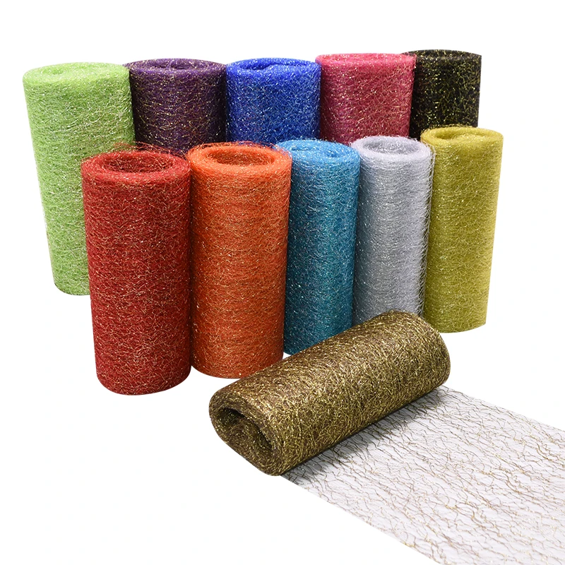 10Yards 15cm Glitter Tulle Rolls Sparkly Mesh Baby Shower DIY Tutu Skirt Organza Table Runner Wedding Decor Sewing Supplies