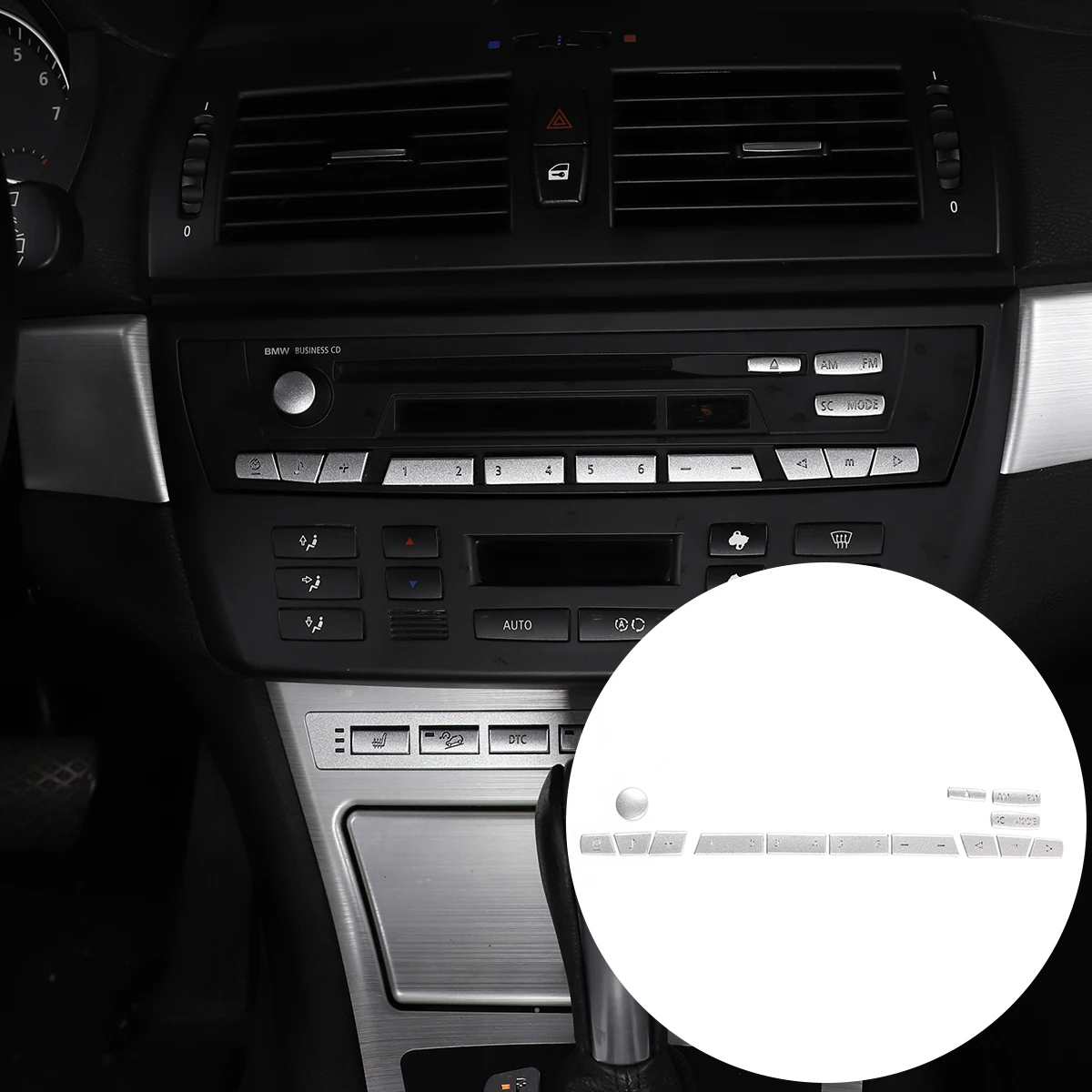 

For 2006-2010 BMW X3 E83 stainless steel car central control CD button sticker car interior decoration accessories