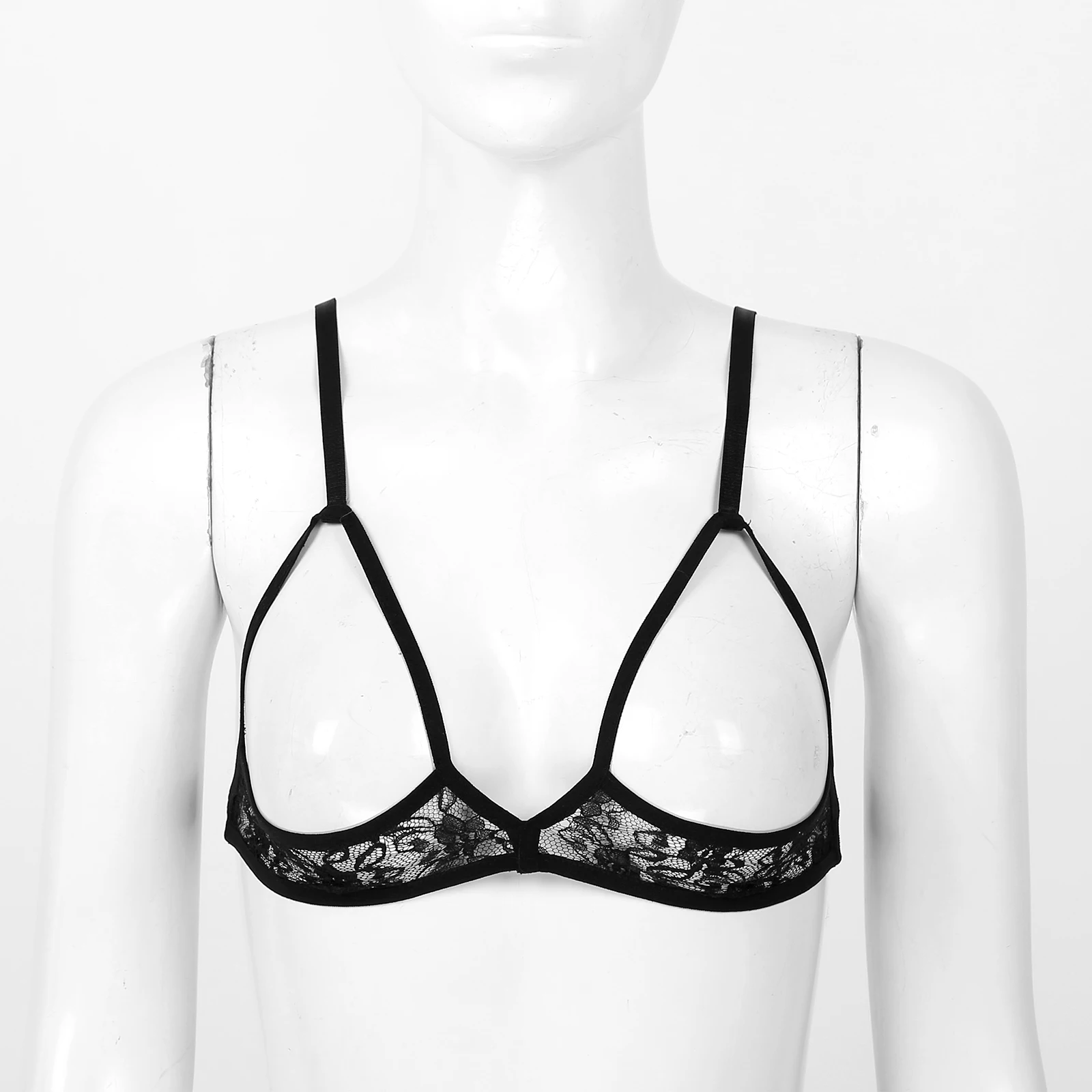 Lingerie Sexy da donna pizzo floreale scava fuori reggiseno senza fili top erotico capezzolo aperto seno sfoderato Bralette reggiseno intimo