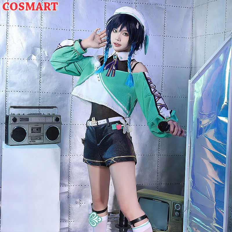 

COSMART Genshin Impact Venti Cosplay Costume Cute Lovely Uniform Game Suit Fashion Birthday Party Band Halloween Carnival Outfit