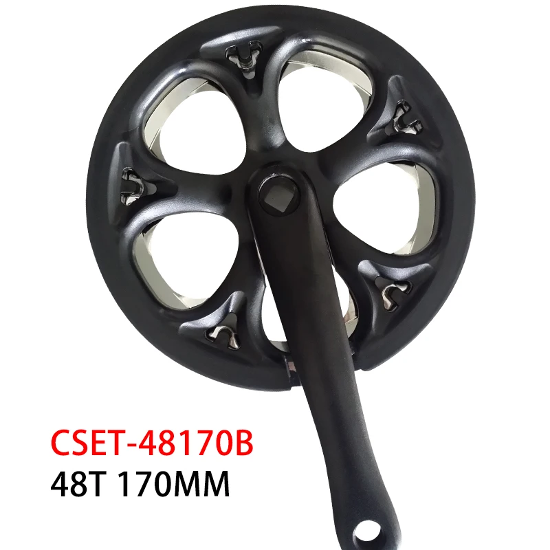 Bicycle Crank Chainwheel MTB Bike Crankset Aluminum Alloy With Bottom 170/152mm crank arm 38T 44T 48T 52T plate Chain Ring Black