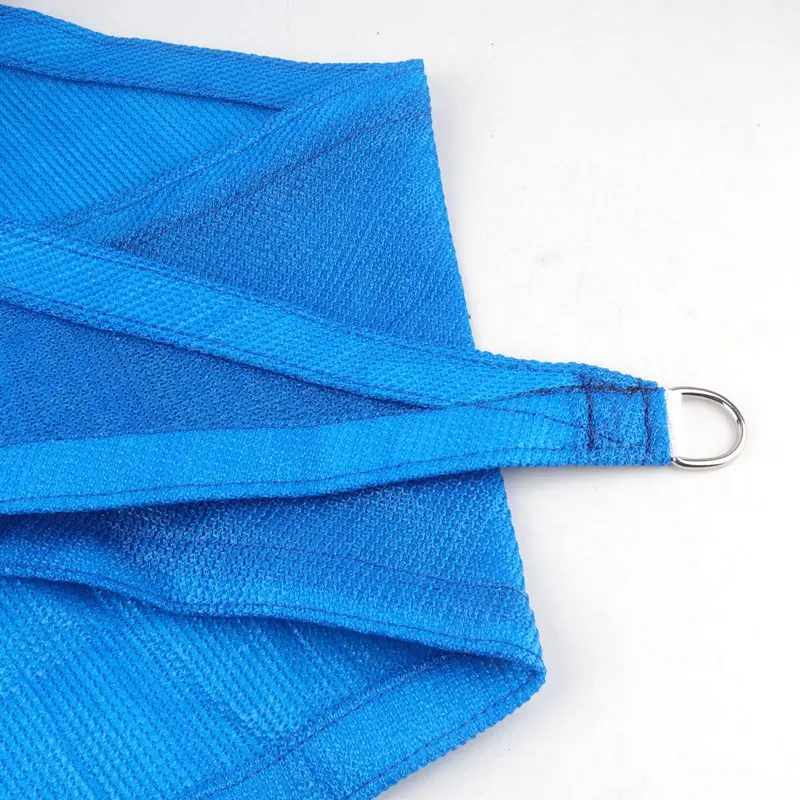 200GSM HDPE Triangle Sun Shade Net Blue Courtyard Terrace Sun Canopy Outdoor Beach Camping Sun Shelter Swimming Pool Awnings